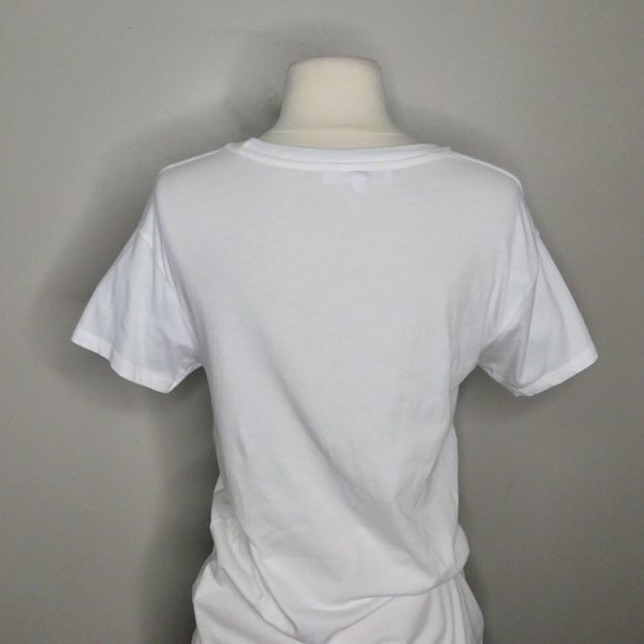 CLC COREY LYNN CALTER Yvette Embroidered Tiger Tee Screen-Print White Knit Small - Picture 8 of 12